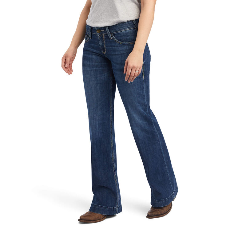 Ariat Jeans Damen - Mid Rise Amaryllis Wide Leg Blau ( HLZGV-1324 )